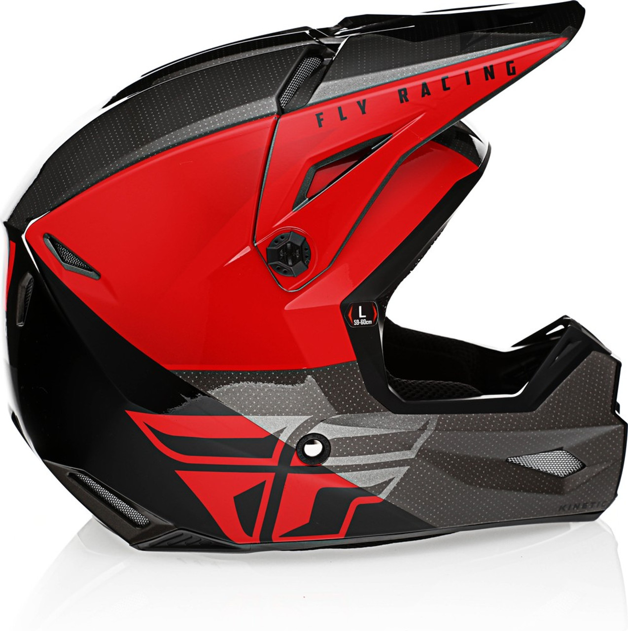 Fly Racing Kinetic Straight Edge Helmet Red Black Grey