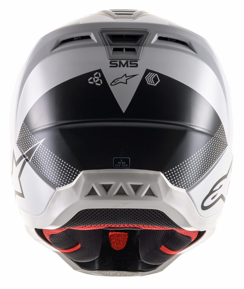 Alpinestars SM5 Rayon Matte Light Grey Blk Slvr Helmet