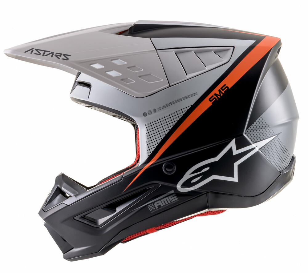 Alpinestars SM5 Rayon Matte Blk Wht Orange Fluo Helmet
