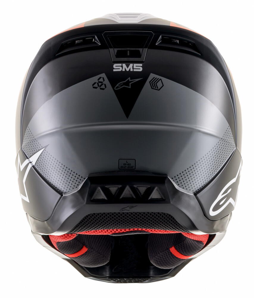 Alpinestars SM5 Rayon Matte Blk Wht Orange Fluo Helmet