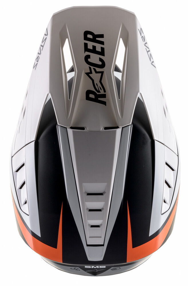 Alpinestars SM5 Rayon Matte Blk Wht Orange Fluo Helmet