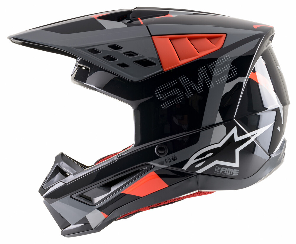 Alpinestars SM5 Rover Anthracite Red Fluo Camo Helmet