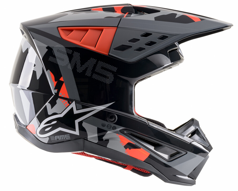 Alpinestars SM5 Rover Anthracite Red Fluo Camo Helmet