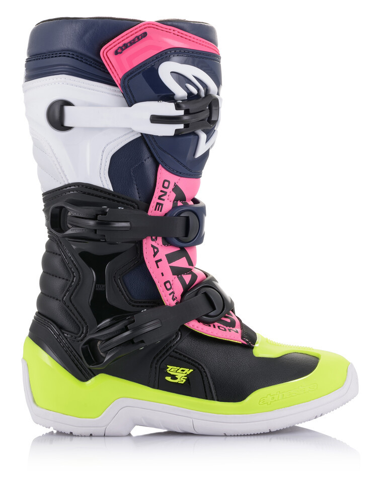 Alpinestars Tech 3S Youth Black Dark Blue Pink Fluo Boots