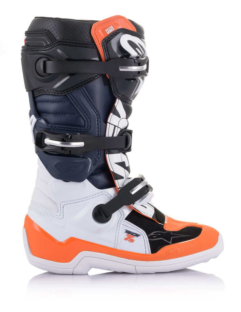 Alpinestars Tech 7S Black White Orange Fluo Boots - Speed Addicts