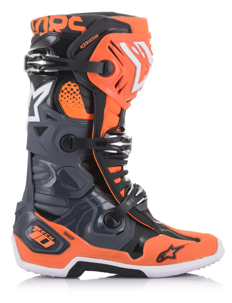 Alpinestars Tech 10 Cool Grey Orange Fluo Boots