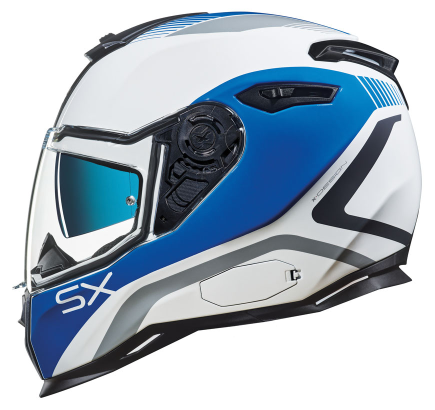 Nexx SX100 Popup White Blue Helmet