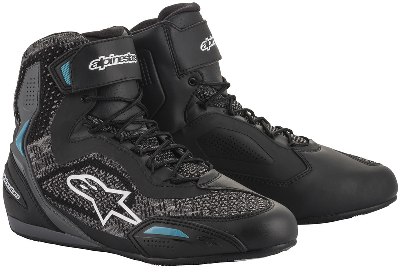 アルパインスターズ FASTER 3 SHOE 42 Alpinestars Faster-3 KNIT Black Teal Shoes - Speed Addicts