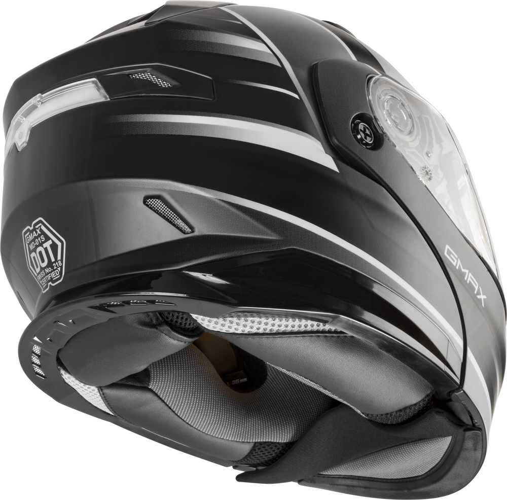 Gmax MD-01S Modular W Elec Shield Descendant Matte Blk White Helmet