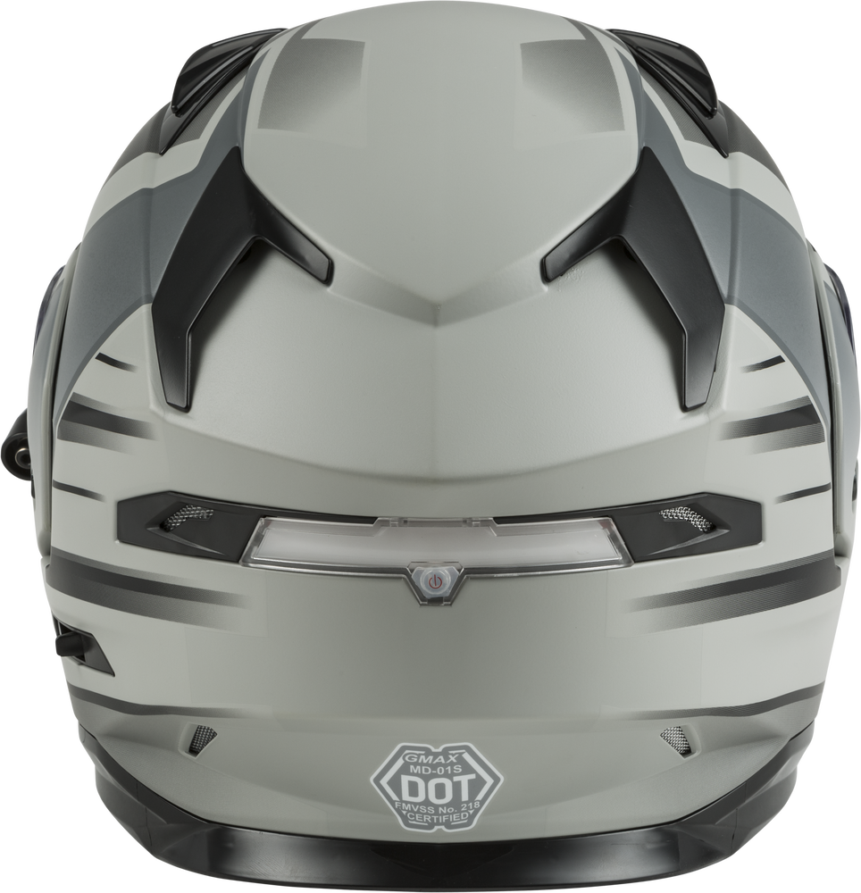 Gmax MD-01S Modular W Elec Shield Descendant Matte Gry Silver Helmet