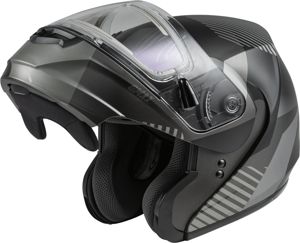 Gmax MD-04S Modular Reserve W Elec Shield Matte Dark Sil Black Helmet