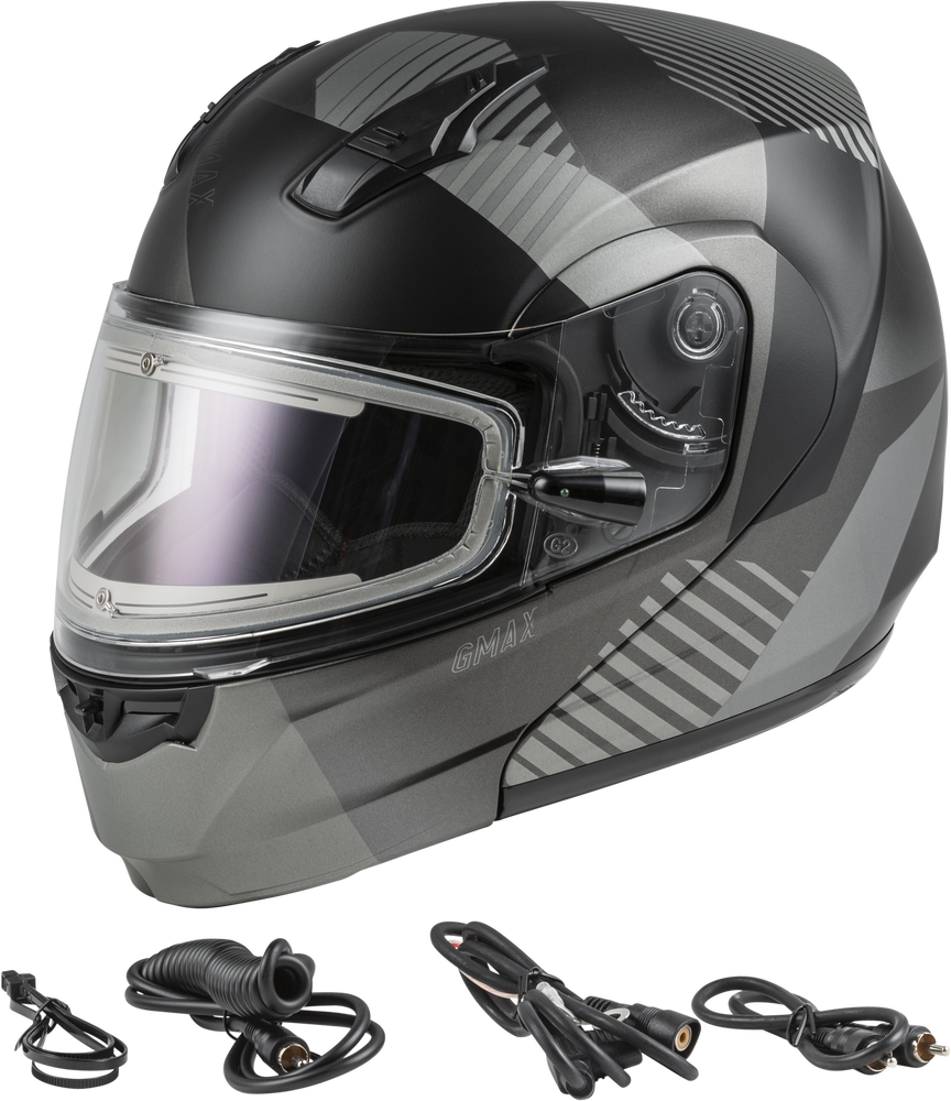 Gmax MD-04S Modular Reserve W Elec Shield Matte Dark Sil Black Helmet