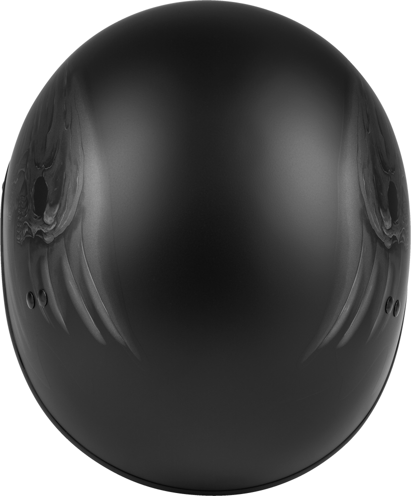 Gmax HH-65 Half Helmet Ritual Naked Matte Black Silver