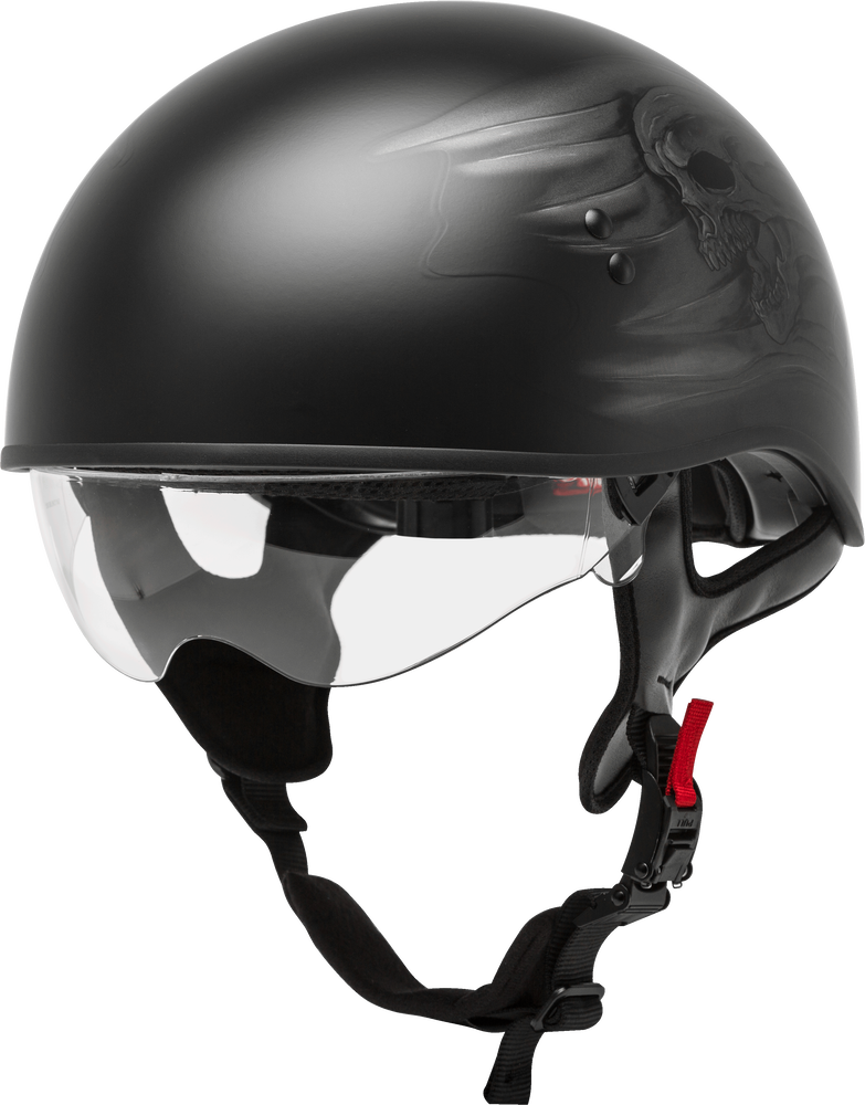 Gmax HH-65 Half Helmet Ritual Naked Matte Black Silver