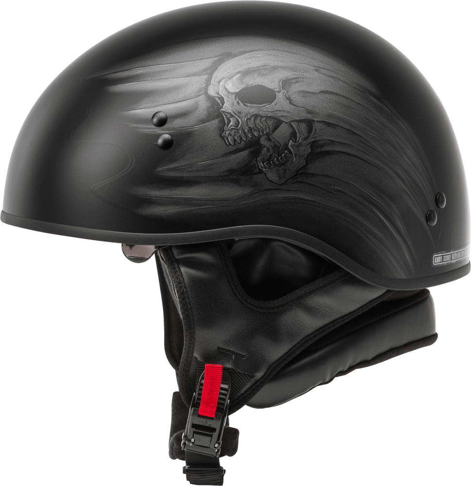 Gmax HH-65 Half Helmet Ritual Naked Matte Black Silver