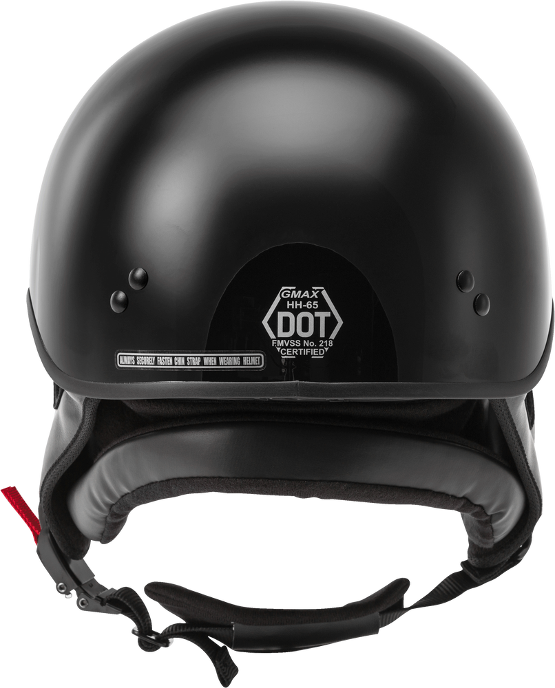 Gmax HH-65 Half Helmet Full Dressed Black