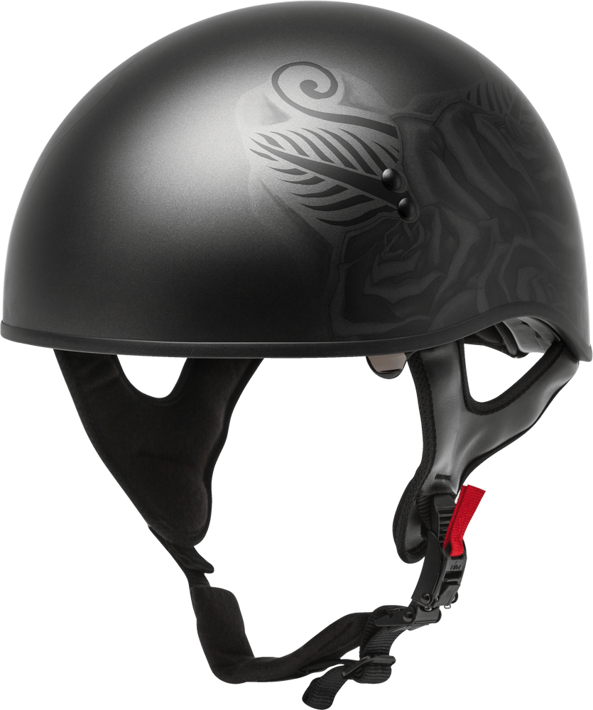 Gmax HH-65 Half Helmet Devotion Naked Matte Black Silver