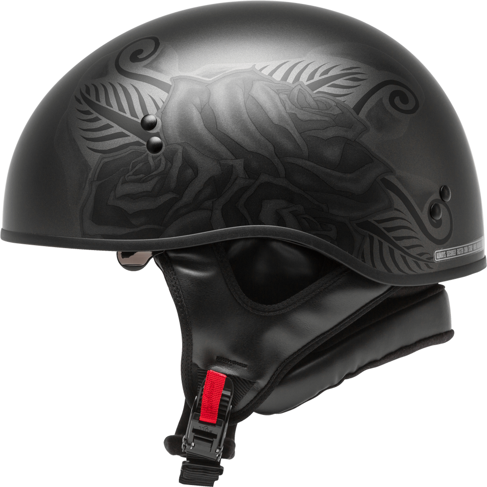 Gmax HH-65 Half Helmet Devotion Naked Matte Black Silver