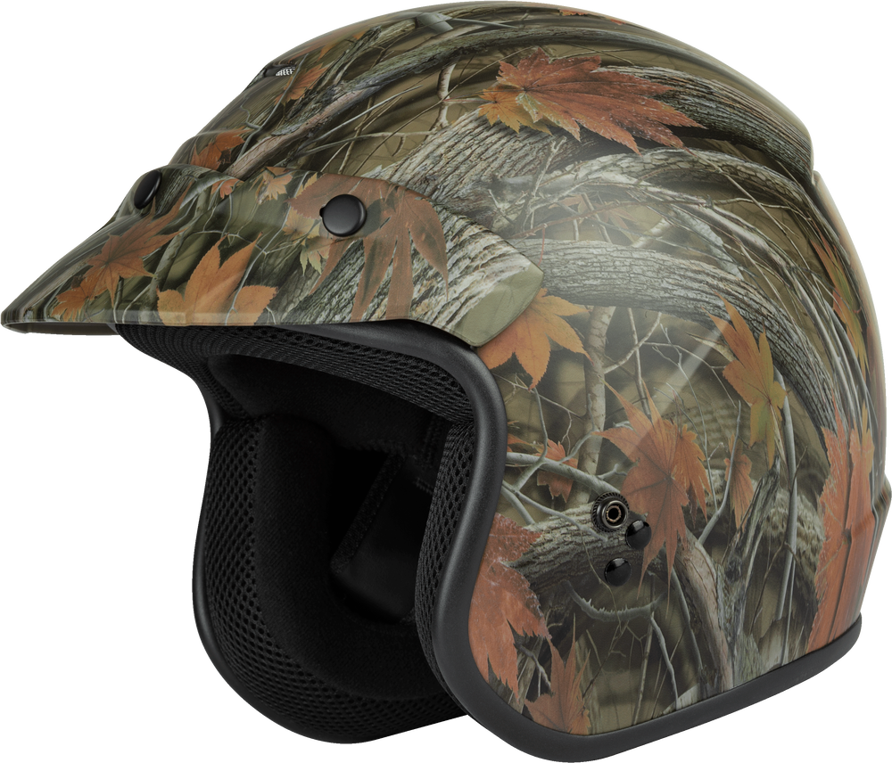 Gmax OF-2 Open-Face Helmet Leaf Camo
