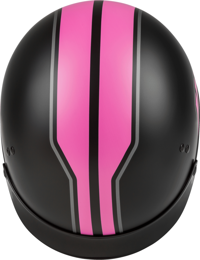 Gmax HH-65 Half Helmet Full Dressed Twin Matte Black Pink