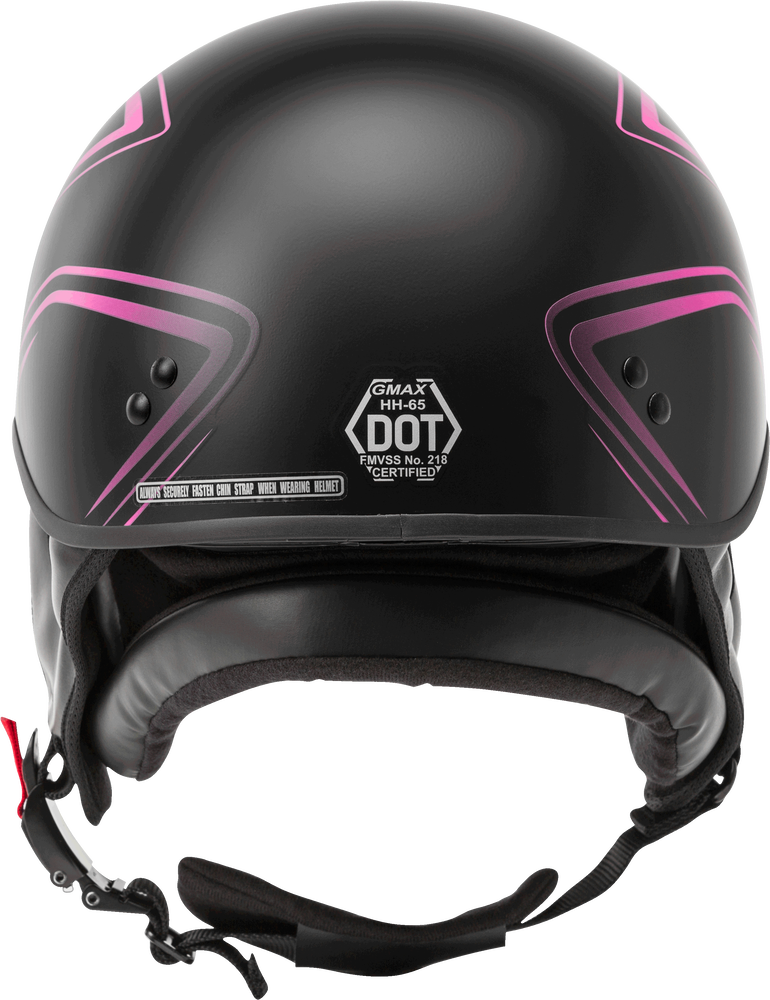 Gmax HH-65 Half Helmet Torque Naked Matte Black Pink