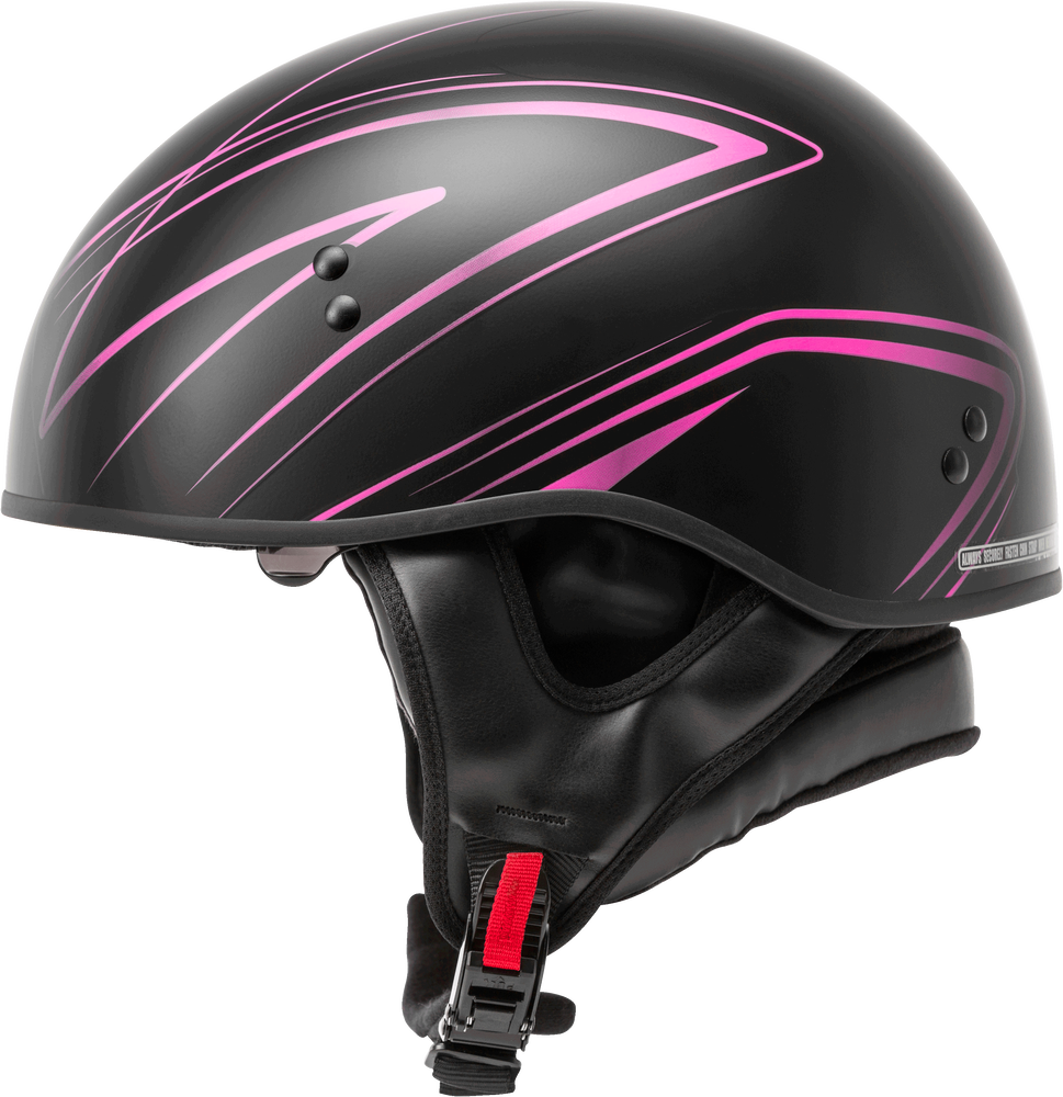 Gmax HH-65 Half Helmet Torque Naked Matte Black Pink