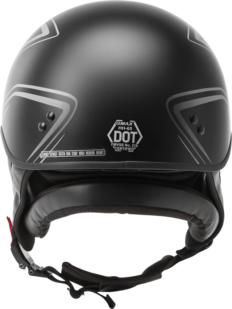 Gmax HH-65 Half Helmet Torque Naked Matte Black Silver