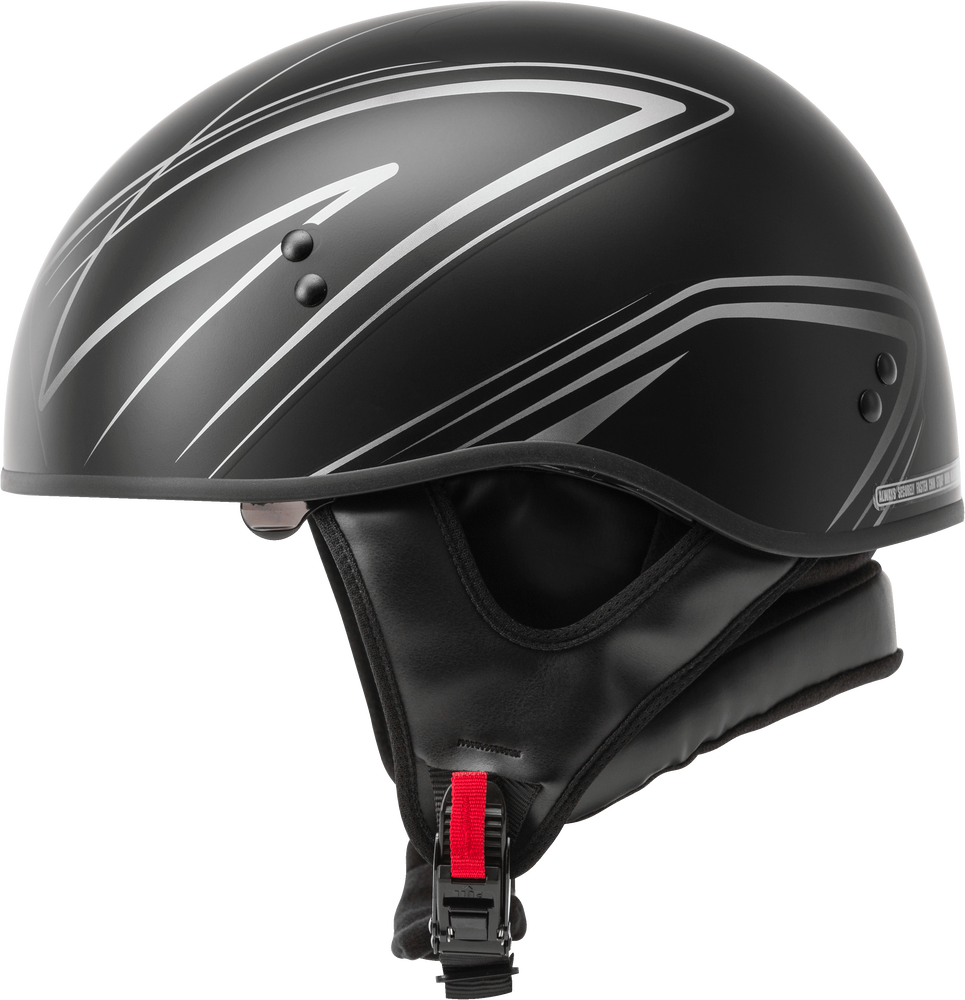 Gmax HH-65 Half Helmet Torque Naked Matte Black Silver