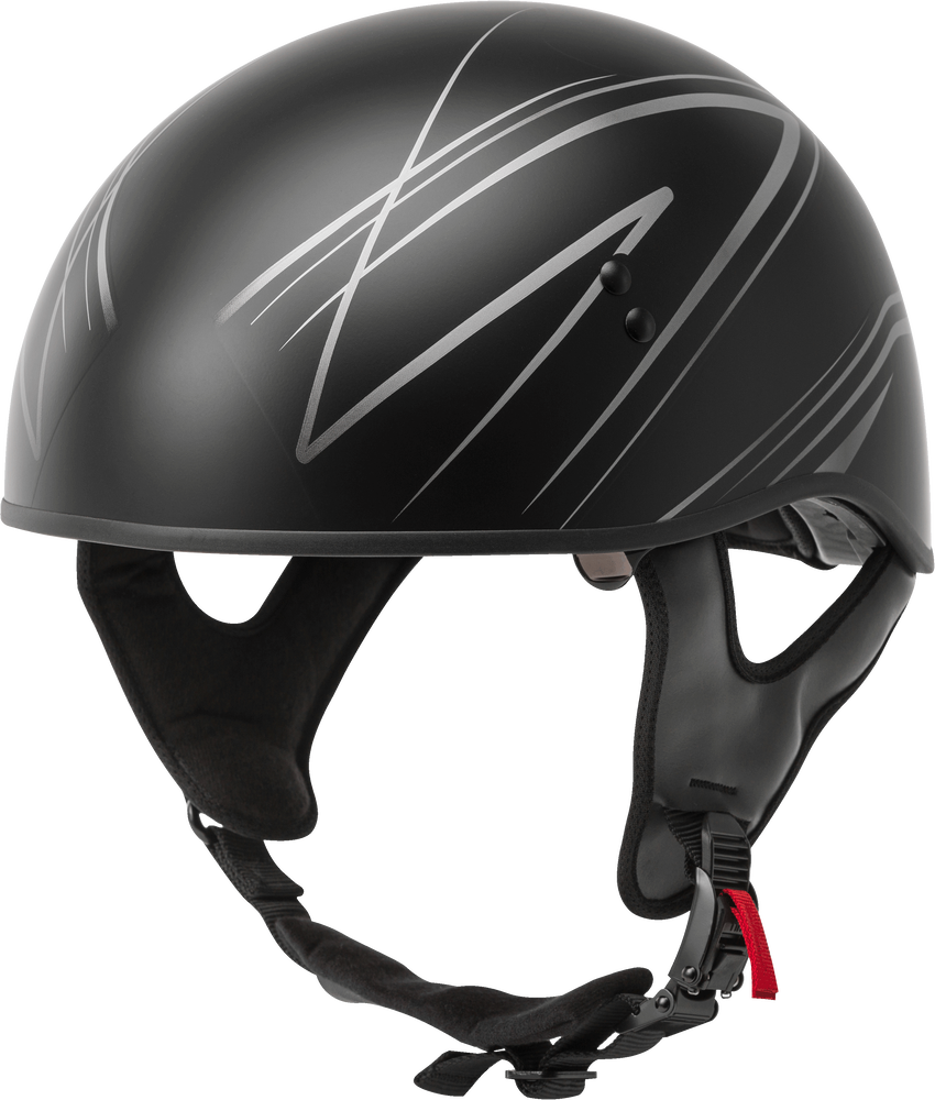 Gmax HH-65 Half Helmet Torque Naked Matte Black Silver