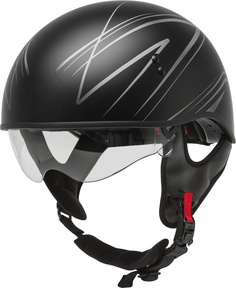 Gmax HH-65 Half Helmet Torque Naked Matte Black Silver