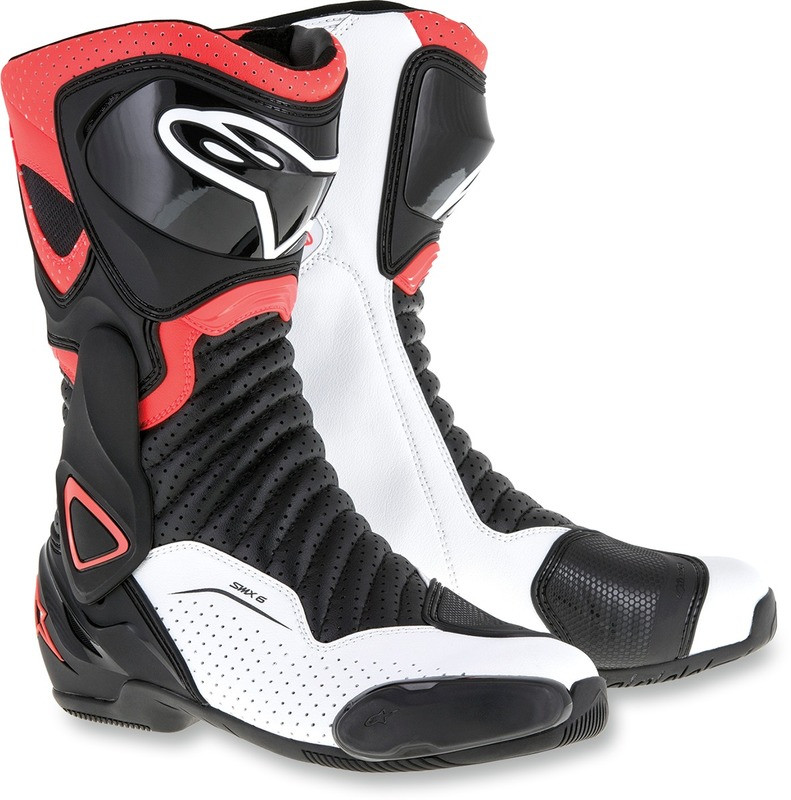 Alpinestars SMX-6 v2 Vented Black White Red Flourescent Boots