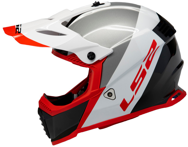 LS2 Youth Gate Launch Gloss White Red Black Helmet