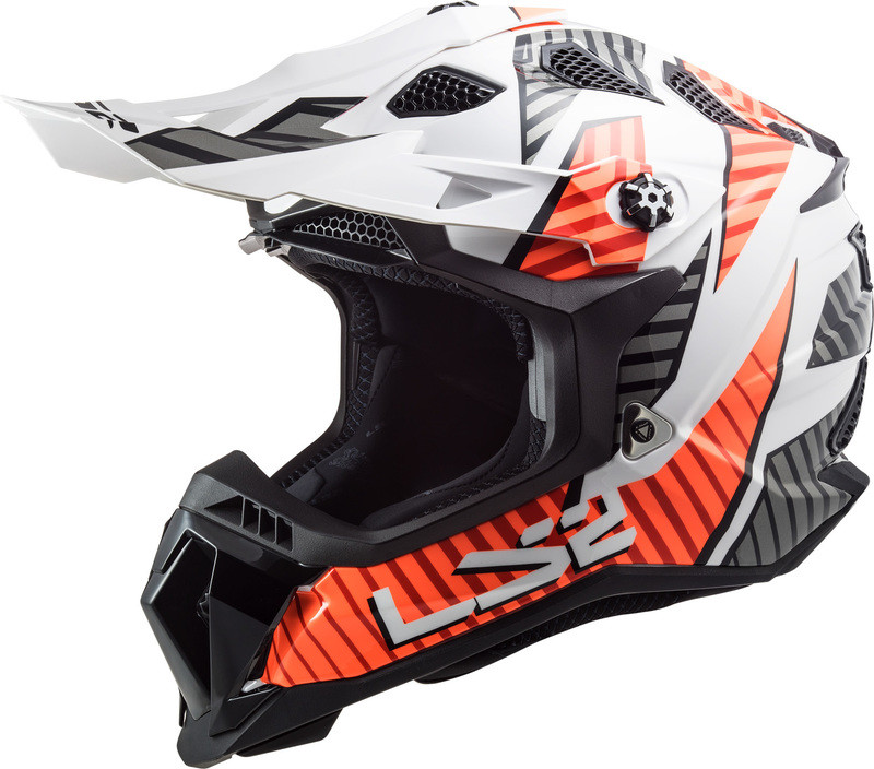 LS2 Subverter Evo Astro Gloss White Orange Helmet