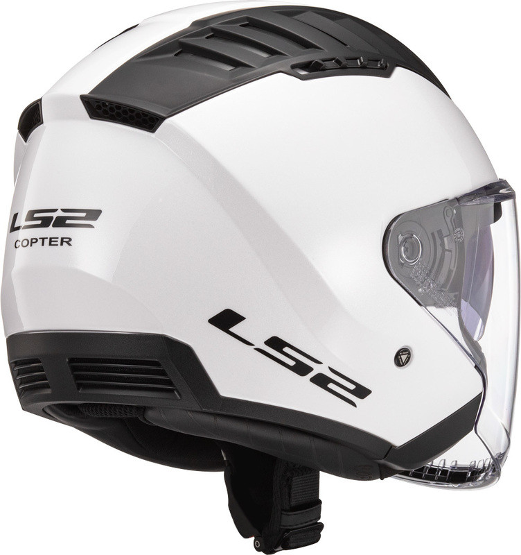 LS2 Copter Solid Gloss White Helmet