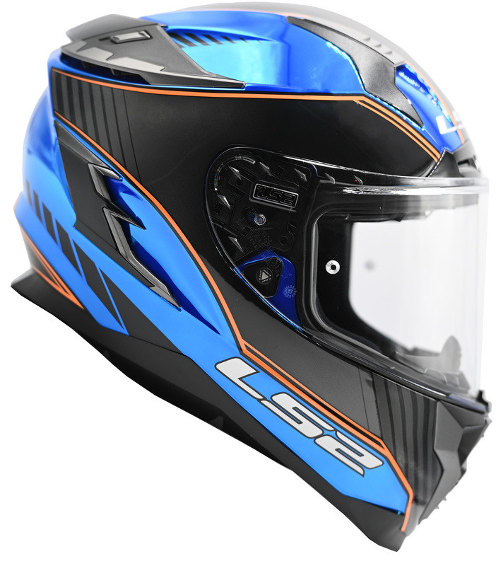 LS2 Challenger GT Boss Gloss Blue Krome Helmet