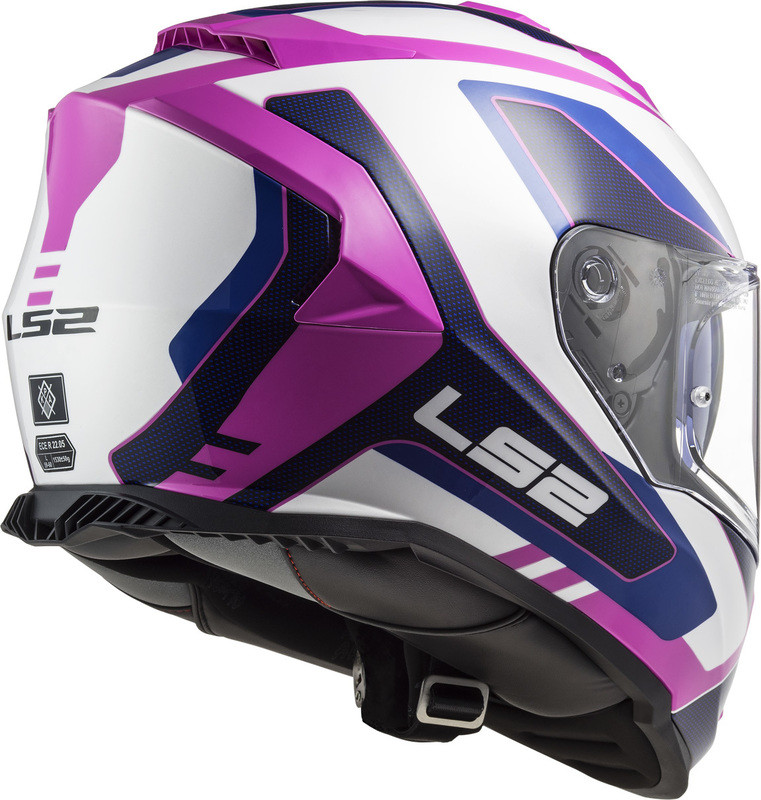LS2 Assault Techy Gloss White Pink Helmet