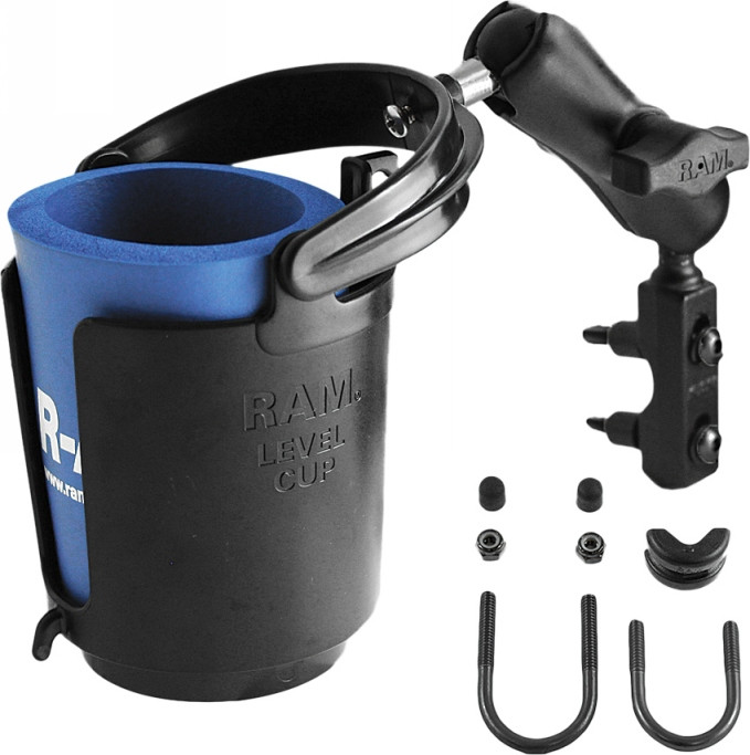 Ram Brake/Clutch Reservoir Mount W/Self-Leveling Cup Holder - RAM-B-132-309