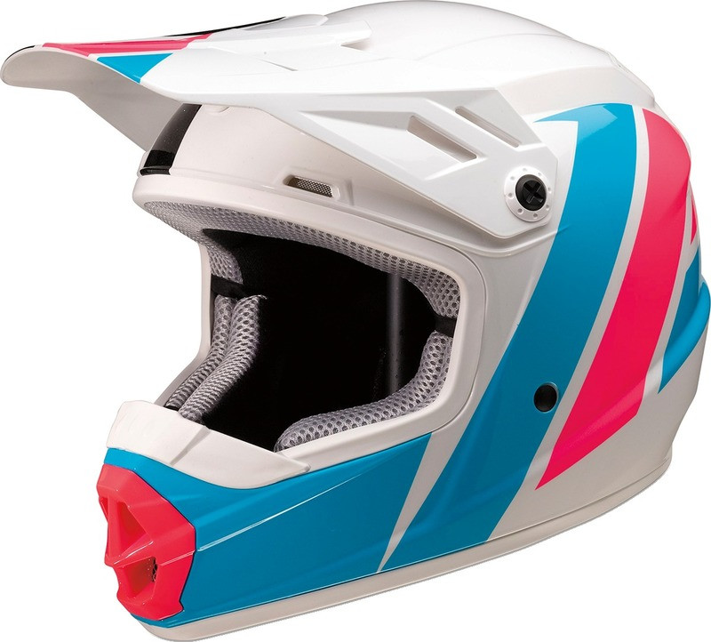 Z1R Youth Rise Evac Gloss White Pink Blue Helmet