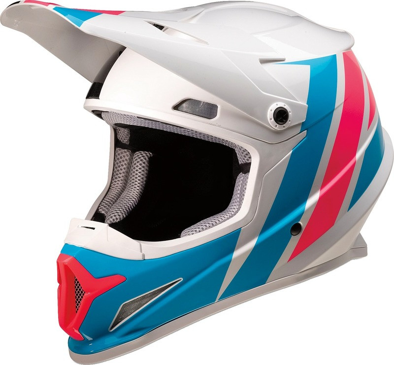 Z1R Rise Evac Gloss White Pink Blue Helmet