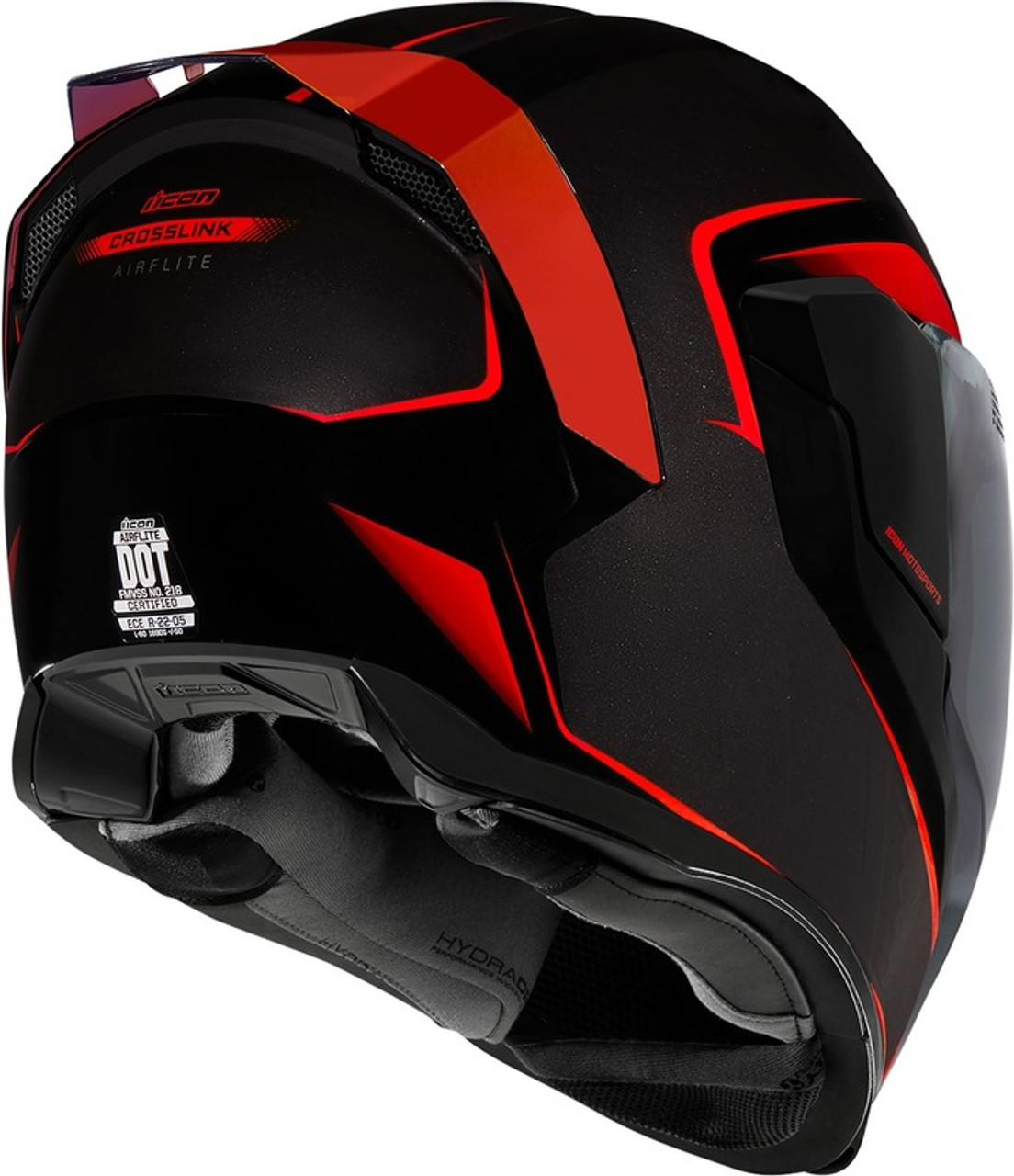 新規 ICON AIRFLITE CROSSLINKフルフェイス黒/赤 Mサイズ Icon Airflite Helmet Crosslink Red - Speed Addicts