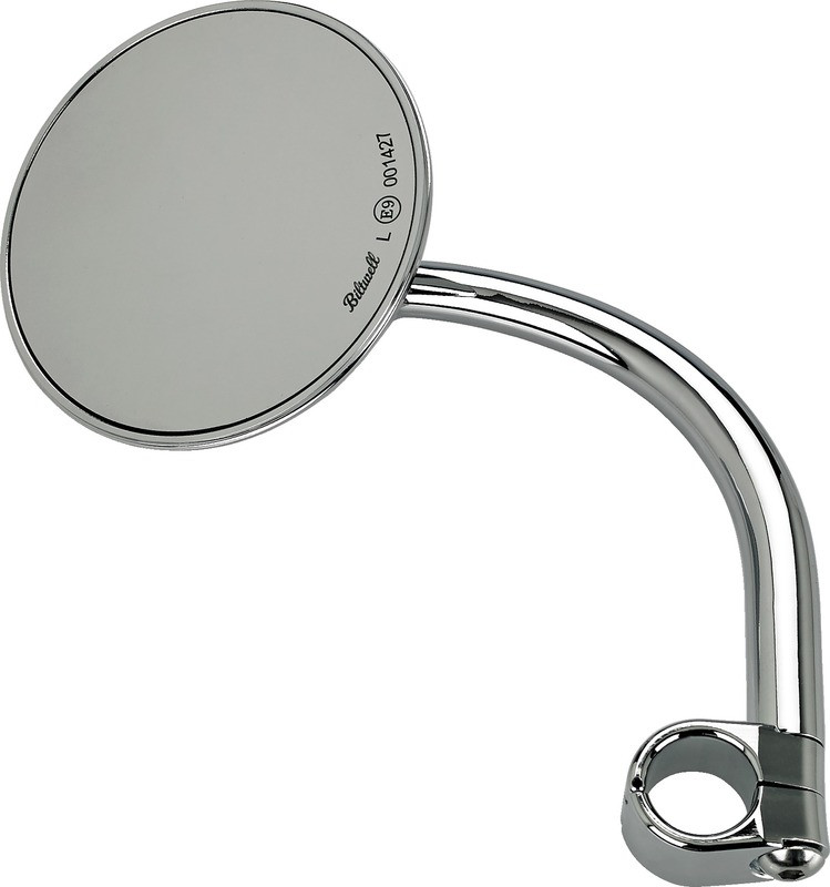 Biltwell Clamp-On Chrome Utility Mirror Round