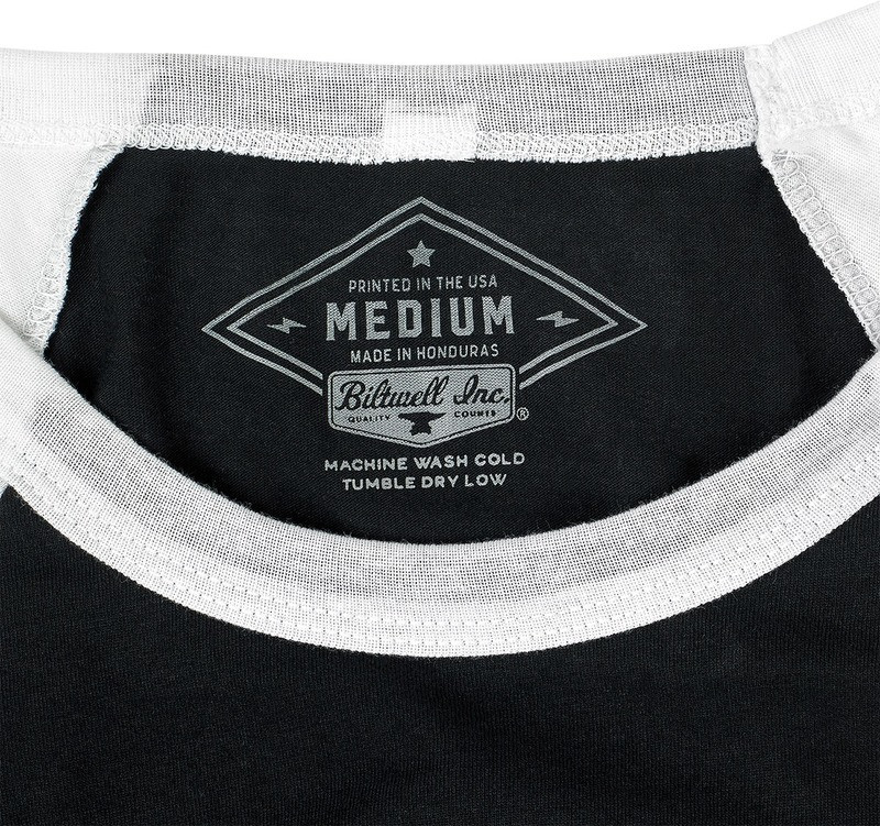 Biltwell Raglan T-Shirt Black White Womens 1985