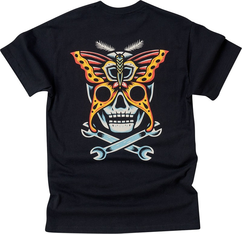 Biltwell T-Shirt Black Skull Moth