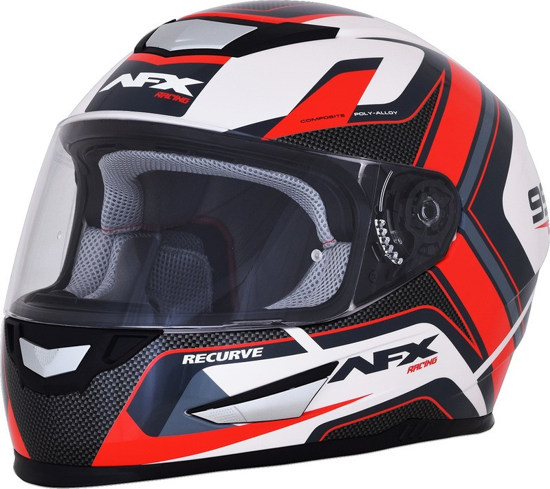 AFX FX-99 Pearl White Red Recurve Helmet
