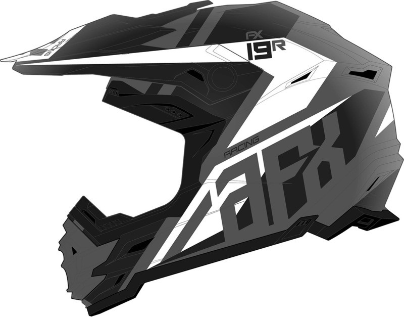 AFX FX-19R Frost Gray Racing Helmet