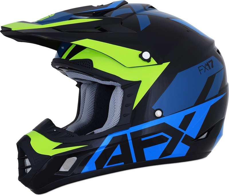 AFX FX-17 Blue Lime Aced Helmet