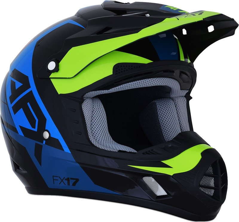 AFX FX-17 Blue Lime Aced Helmet