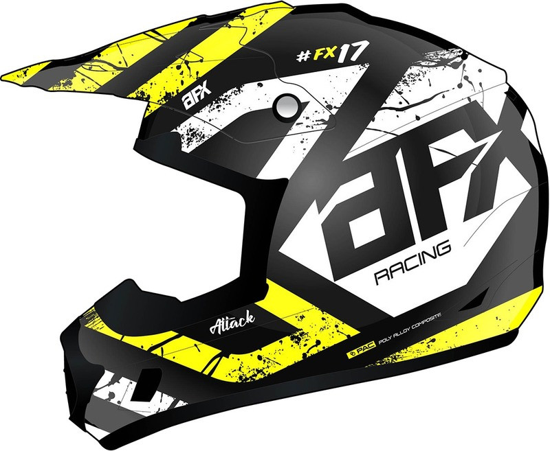 AFX FX-17Y Matte Black Hi-Vis Yellow Attack Helmet