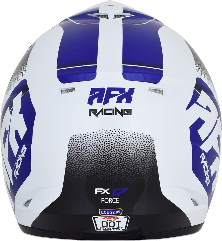 AFX FX-17 Pearl White Blue Force Helmet