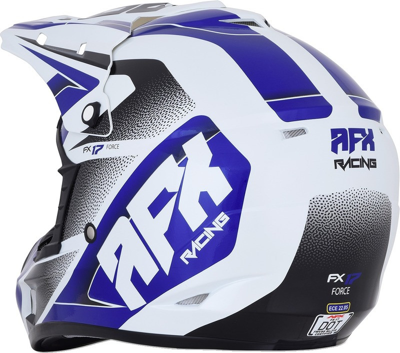 AFX FX-17 Pearl White Blue Force Helmet